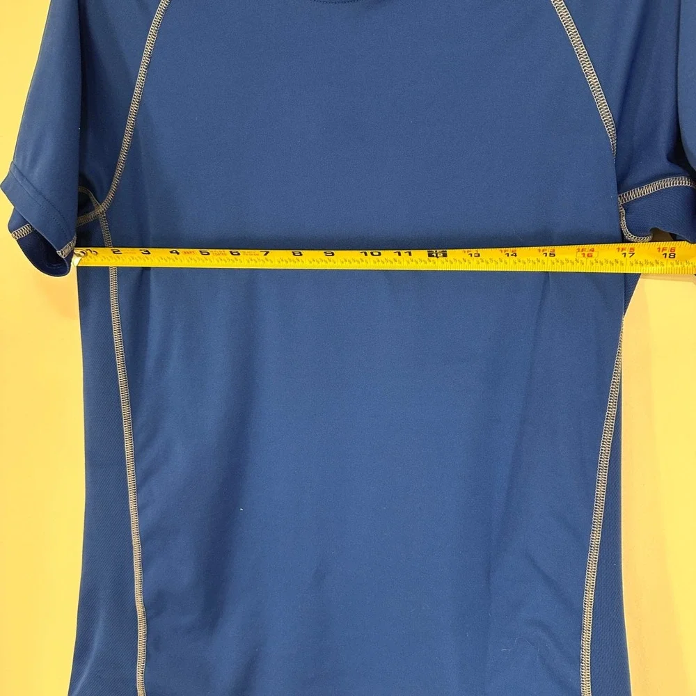 Adidas Climalite Shirt Mens Medium Solid Blue Short‎ Sleeve Flex 360 Activewear